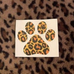 Cheetah paw print vinyl decal